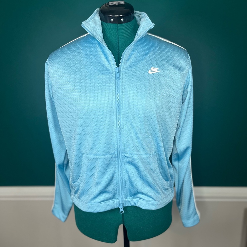 Vintage y2k Nike mesh zip up North Carolina blue and white embroidered logo